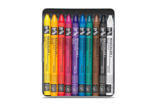 CARAN D'A Wachsmalkreide Neocolor 1 7000.310 10 Farben Metallbox