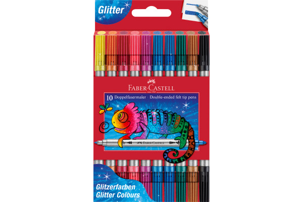 FABER-CA. Doppelfasermaler 1-3mm 151107 Glitzer 10 Stück