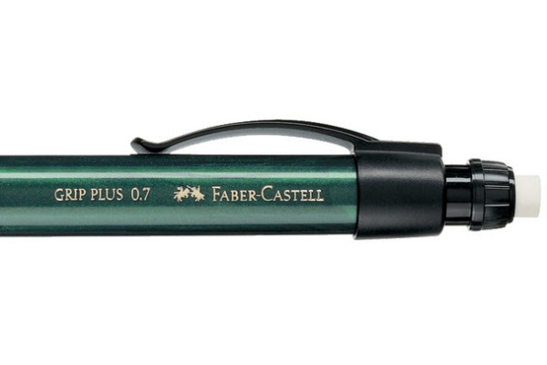 FABER-CA. Druckbleistift GRIP PLUS 0.7mm 130700 metallic-grün, Radierer
