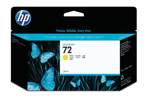 HP Tintenpatrone 72 yellow C9373A DesignJet T1100 130ml