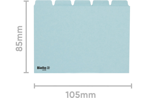 BIELLA Kartei-Leitkarten blanko A6 21065505U blau 25-teilig