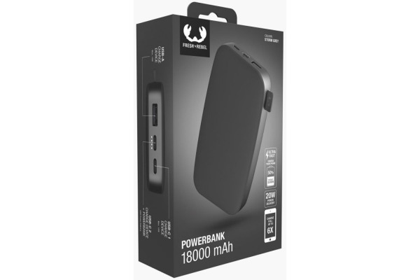 FRESH'N R Powerbank 18000 mAh USB-C UFC 2PB18100S Storm Grey 20w PD