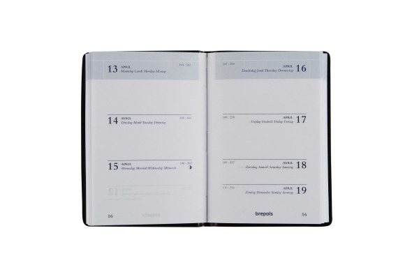 BREPOLS Agenda Armada 931 Seta 2027 26.3.0273 1W/2S schwarz 7.1x10.2cm