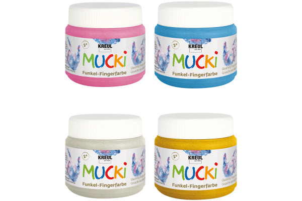 KREUL Funkel-Fingerfarben Mucki KR-2318 Wild & Free 4x150ml