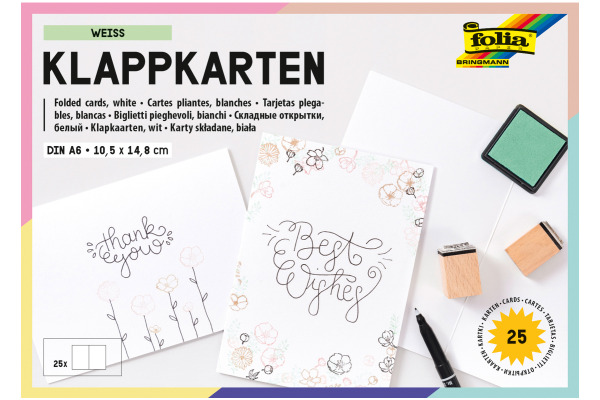 FOLIA Klappkarten A6 8759 weiss 25 Stück