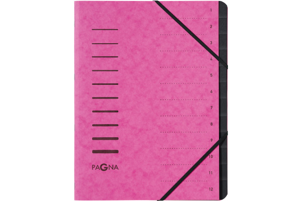 PAGNA Fächermappe Office A4 40059-34 dunkelrosa 1-12
