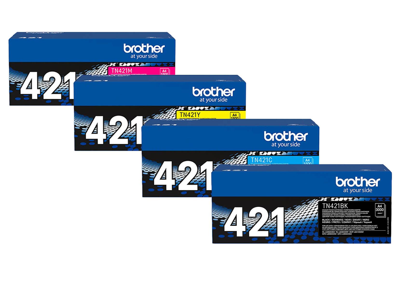 Original Brother Toner SET TN421/TN-421 Multipack / Set mit allen vier Farben