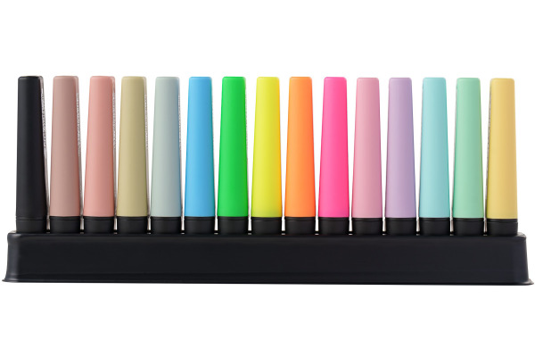 STABILO BOSS Textmarker 2-5mm F60915 Pastel, Deskset 15 Stück