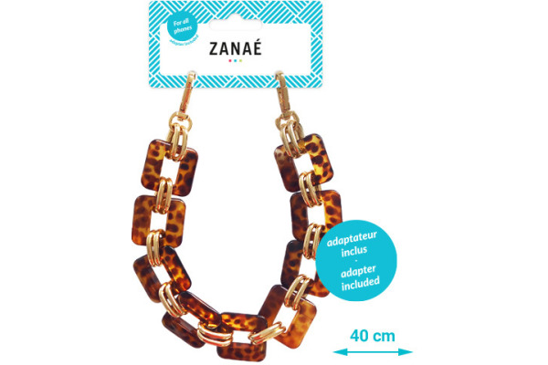 ZANAÉ Phone Wristlace Golden Fire 17447 Leopard & Gold animal print