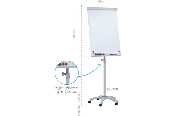 FRANKEN Flipchart X-tra!Line 68x105cm EL-FC31 hellgrau mobil