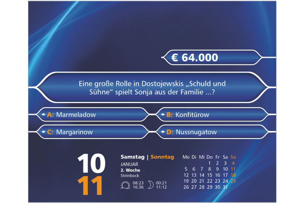 DUMONT Abreisskalender 2027 261176 Wer wird Millionär 14.5x11.8cm