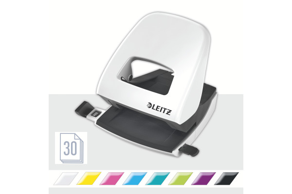 LEITZ Locher/Hefter WOW 5095 50951001 weiss, Bundle 30 Blatt