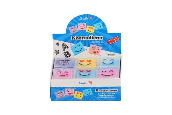LÄUFER Knetgummi Smiley 12417 farbig ass.