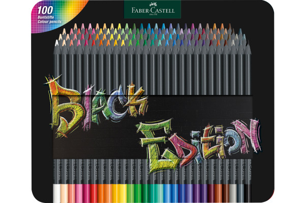 FABER-CA. Farbstifte Black Edition 116490 Metalletui 100 Stück