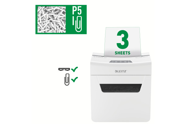 LEITZ Aktenvernichter IQ Protect 80930000 3M, P-5, 10lt