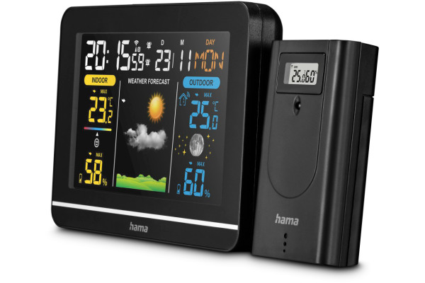 HAMA Wetterstation Usedom 222242 schwarz, mit Sensor