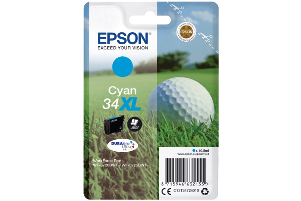 EPSON Tintenpatrone XL cyan T347240 WF-3720/3725DWF 950 Seiten