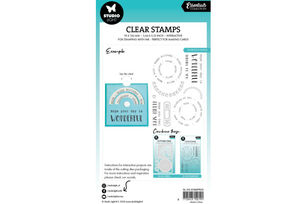 STUDIO LI Klarischtstempel Kreise STAMP633 13.8x13.8x0.3cm
