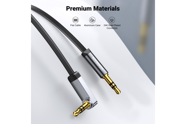 UGREEN Cable 3.5mm Male/Male 10597 Straight angle flat,1m,(BB)