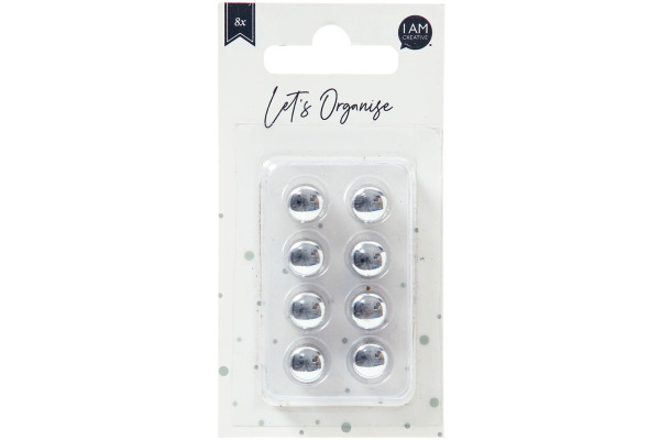 I AM CREA Dekomagnet Let`s Organize 4035.38 silber, rund 8 Stück