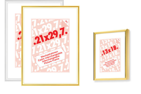 DEBEX Wechselrahmen 30x40cm 901205300 Kunstglas, gold