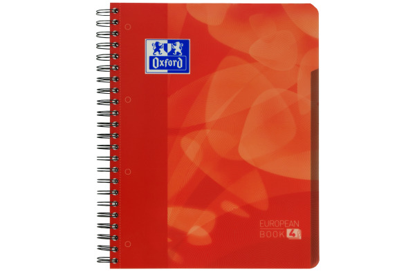 OXFORD School Projectbook A4+ 400109444 rot, kariert 5mm 120 Blatt