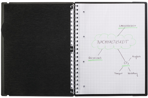 KOLMA Notizbuch LineaVerde A4 06.520.06 kariert, 70g/m2 schwarz