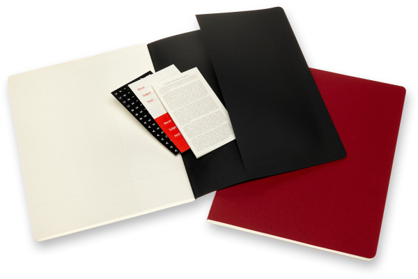 MOLESKINE Notizheft Karton A4 602510 liniert,BK/cranb.,120S. 2 Stk.