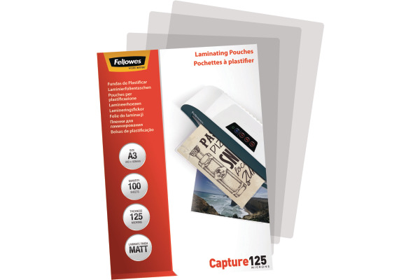 FELLOWES Laminierfolien Capture125g A3 5328601 matt 100 Stück