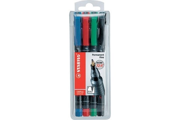 STABILO OHP Pen permanent F 842/4 4er Etui