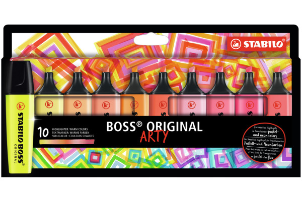 STABILO BOSS Textmarker Arty 2-5mm 70/10-1 Warme Farben 10 Stück