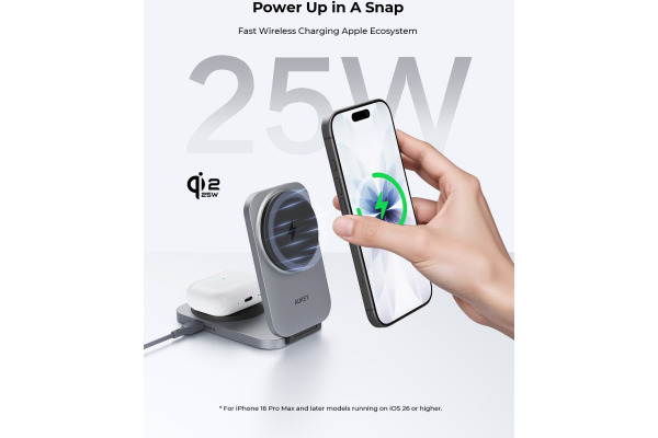 AUKEY MagFusionL Pro 2-IN-1 fold. LC-MC212 Wirel.Charger 25W Qi2.2