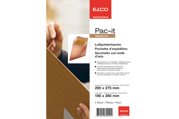 ELCO Luftpolstertasche 180x265mm 74551.92 braun 4 Stück