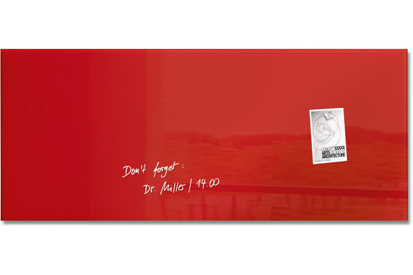 SIGEL Glas-Magnetboard GL242 rot 1300x550x15mm