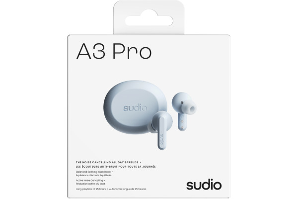 SUDIO Noise Cancelling Earbuds A3PROBLU A3 Pro, Blue, Wireless