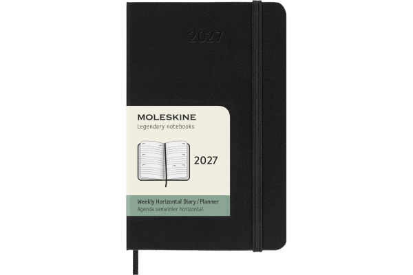 MOLESKINE Agenda Classic Pocket 2027 DHB12WH2Y 1W/2S schwarz HC 9x14cm