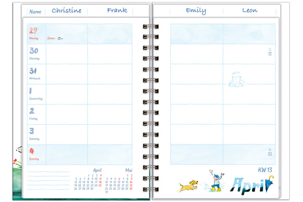 HEYE Familienagenda H. Heine 2027 22347+27 1W/2S DE 11.5x16.3cm
