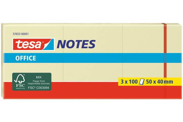 TESA Office Notes 40x50mm 576530000 gelb 3x100 Blatt