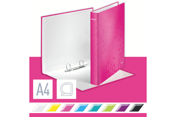 LEITZ Ringbuch WOW 4cm 42410023 2 Ringe pink A4+