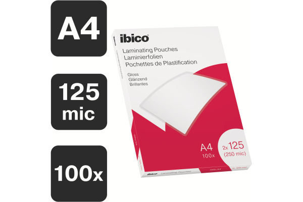 IBICO Laminiertasche A4 627318 glanz, 125my 100 Stk