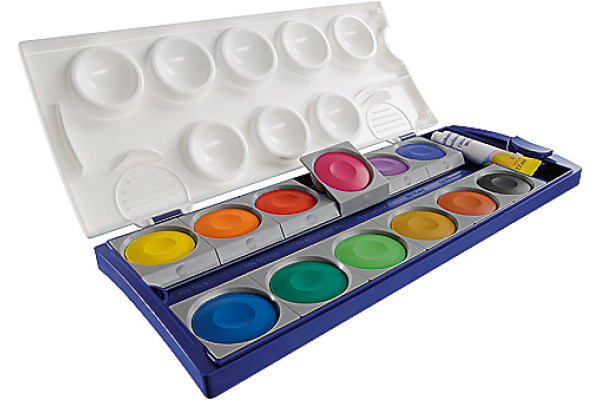 PELIKAN Deckfarben 735K/12 12 Farben Deckweiss