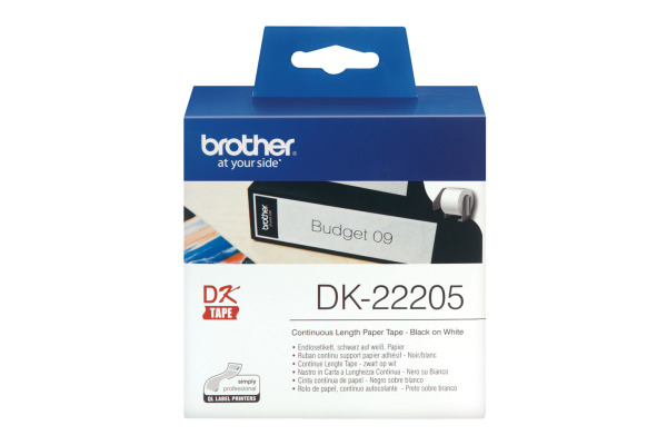 PTOUCH Endlos-Etiketten 62mmx30.48m DK-22205 QL-500/550 Papier Rolle