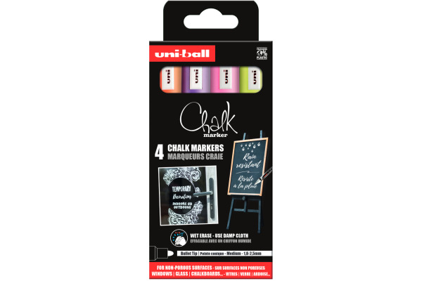 UNI-BALL Chalk Marker 1.8-2.5mm PWE-5M4PA Rundspitze 4 Stück