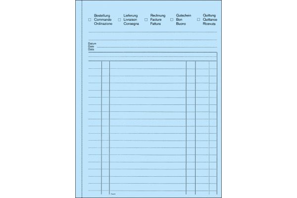 FAVORIT Mehrzweckbuch D/F/I A5 8113OK blau/weiss 50x2 Blatt