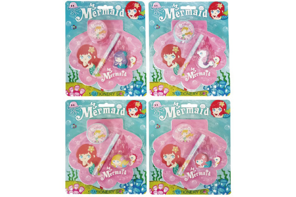 ROOST Schreibset 4 ass. MDST-003 Meerjungfrau 186x160mm