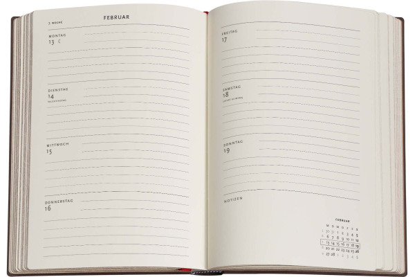 PAPERBLAN Agenda Anemone 2027 DD1771-5 1W/2S HOR Midi HC DE 13x18cm