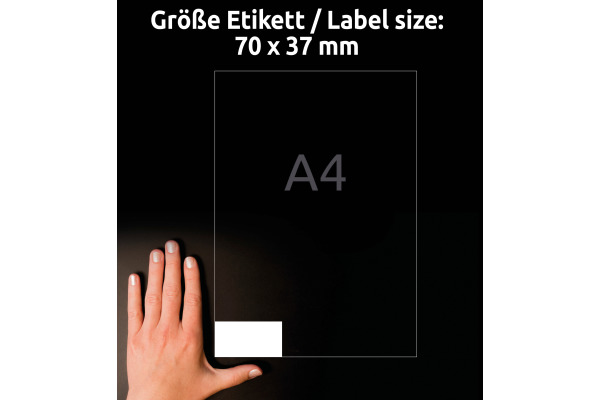 AVERY ZW. Universaletiketten 70x37mm 3474-200 weiss 5280 Stk./200+20 Blatt