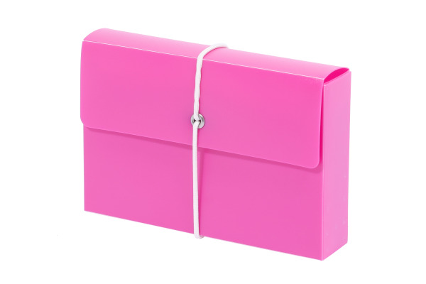 M&M Karteikartenbox mit Gummi A7 66030360 pink 7.5x12.5cm