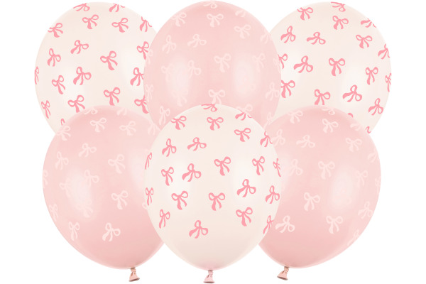 PARTYDECO Ballons 30cm SB14P-340 Schleifen 6 Stück