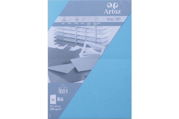 ARTOZ Karten 1001 B6 107362263 220g, azur 5 Blatt